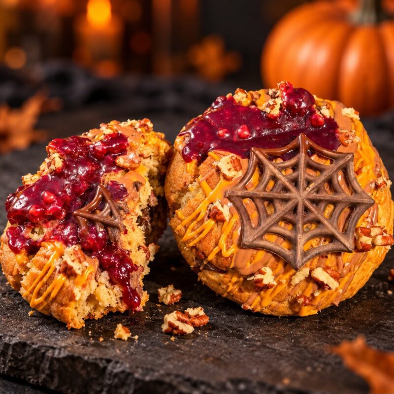 Sticky spiderweb cookie